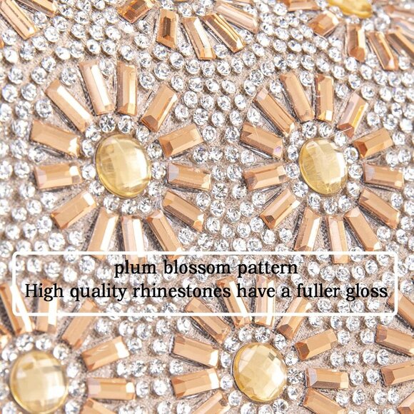 Brand New Crossbody Elegant Rhinestone Bag  Champagne Stylish & Spacious - Picture 4 of 7